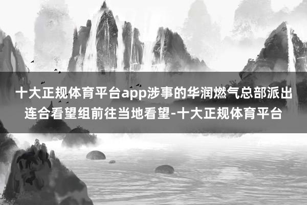 十大正规体育平台app涉事的华润燃气总部派出连合看望组前往当地看望-十大正规体育平台